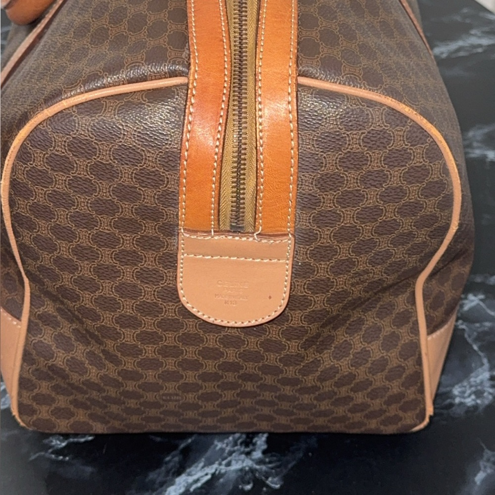 CELINE Macadam Boston Bag M13 Travel Duffle Bag Brown AUTHENTIC - Picture 7 of 16